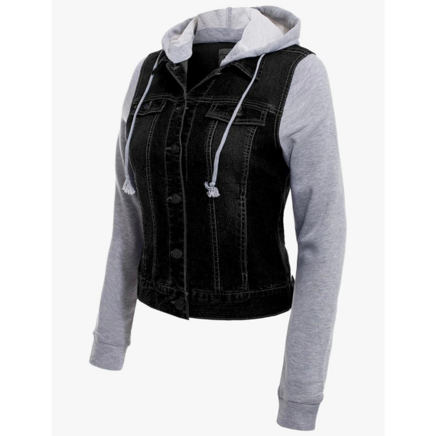 Faith It Black Denim Hoodie