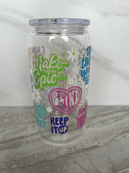 Affirmations Glass Cup