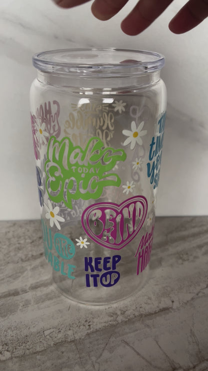 Affirmations Glass Cup